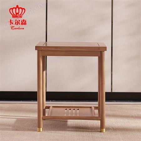 卡尔森苏州家具厂新中式角几禅意现代简约实木方几沙发边几酒店样板房客厅家具定制