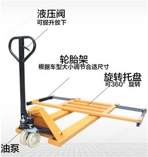 旺业机电-云南汽车移车拖车器移位器手动液压小区物业万向轮挪车架清障工具3吨1.6+液压式
