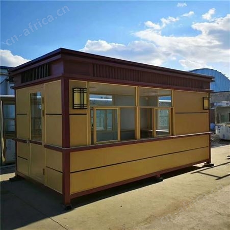钢结构简易房小区门卫值班室阳光房活动板房玻璃岗亭保安亭活动房钢结构景观房西安同创
