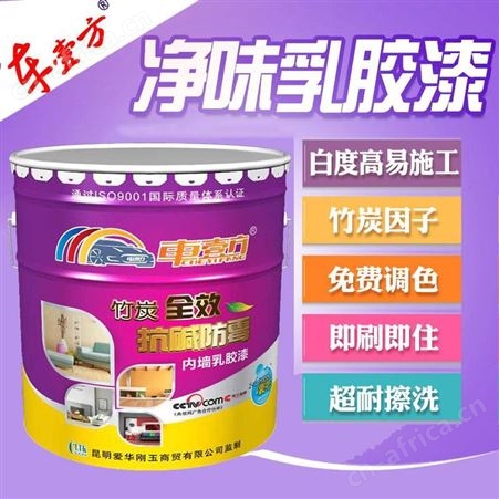 车壹方竹炭内墙乳胶漆20kg云南昆明超易洗白度好膜细腻墙面漆