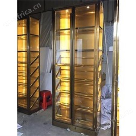 现代简约酒柜 常温酒柜厂家设计 黑钛不锈钢洋酒酒柜 全国发货