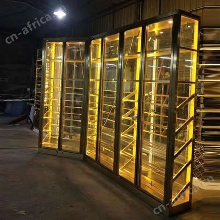 简约不锈钢酒柜 杭州钛金不锈钢酒架批发价
