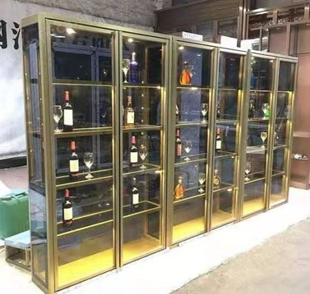 红酒洋酒酒柜展示柜 南京新中式不锈钢酒柜代理