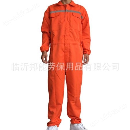 反光条连体服工装套装 涤棉男女车间汽修耐磨长袖劳保 连体工作服