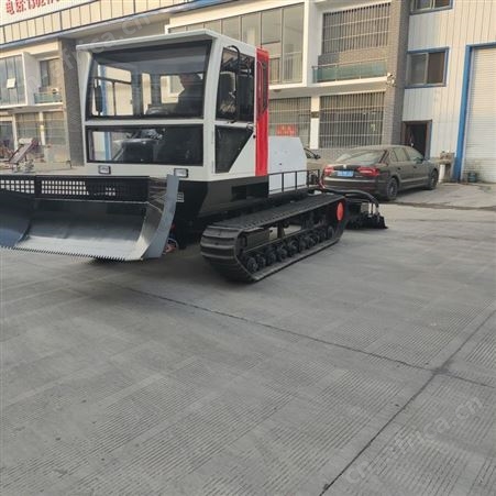 生态小型液压压雪车 手柄式铲雪多功能翻雪车 铝合金履带平雪机