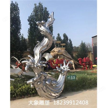镜面不锈钢圆环雕塑定做 园林景观小品造型设计