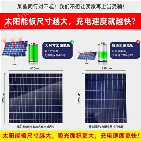 斯维因太阳能路灯户外灯庭院灯6米5新农村8大功率100w带杆超亮LED
