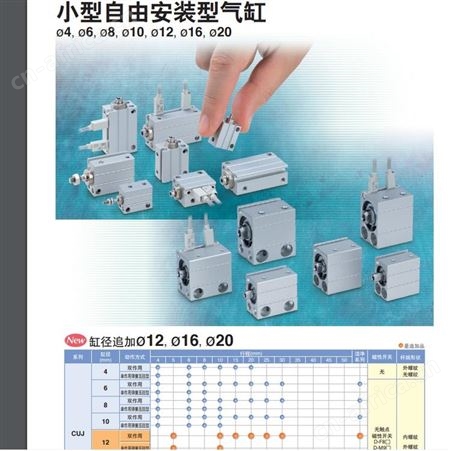 日本SMC特定气缸 自由安装型气缸 CU/CDU