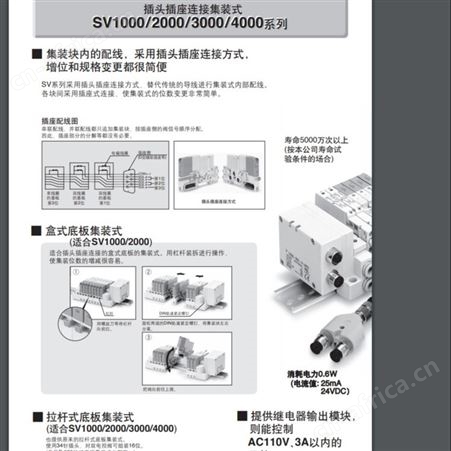 日本SMC 5通电磁阀 SV1000/2000/3000/4000