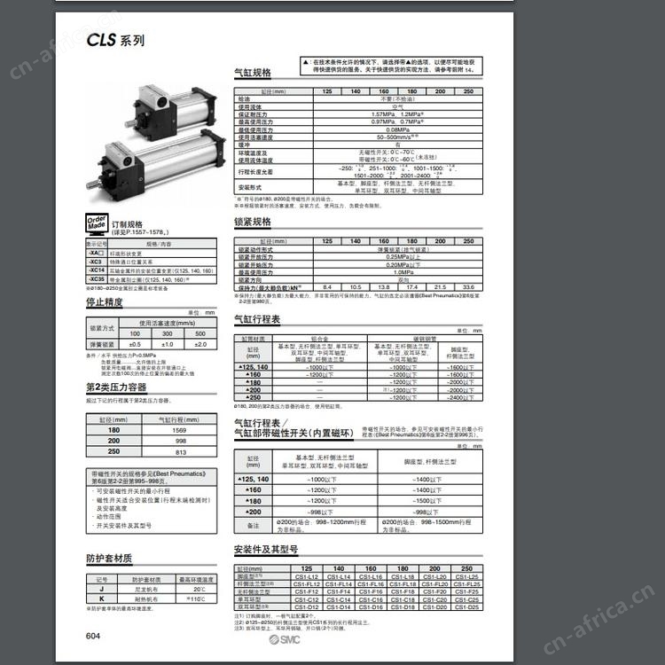 日本SMC 带锁气缸CLS/CDLS