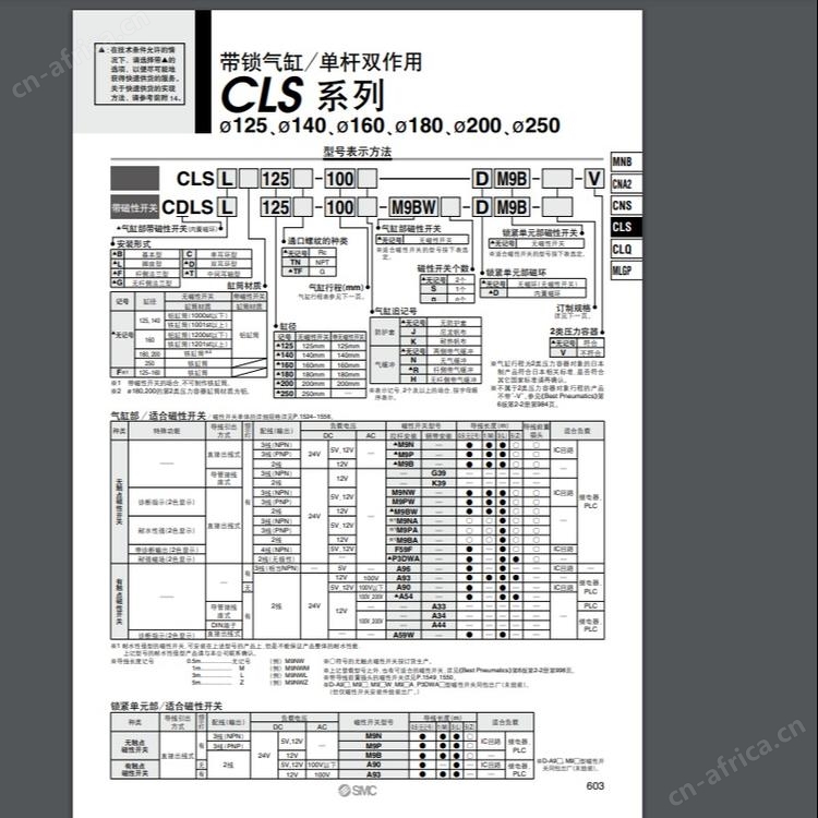 日本SMC 带锁气缸CLS/CDLS