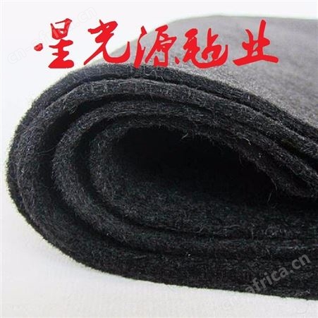 黑色隔音毛毡，涤纶针刺化纤毡，耐火耐高温毛毡