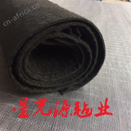 耐火耐高温毛毡，离火自熄不蔓延自动碳化黑色毛毡
