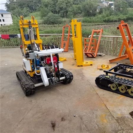 冲击式液压 多用途小型履带钻机 岩石破碎便携钻孔机