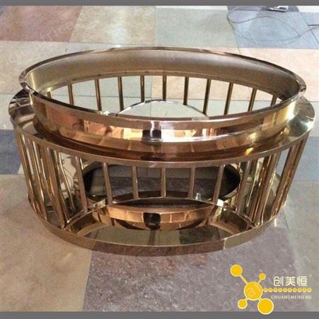 不锈钢椭圆茶几 不锈钢造型小茶几公司