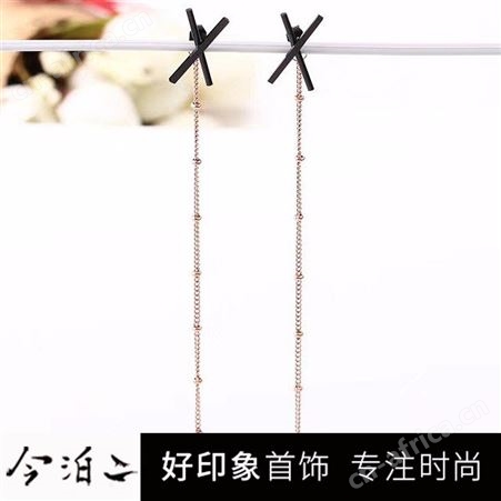 欧美夸张耳环超长款流苏耳环耳坠女士 防过敏钢珠链耳线耳饰批发 耳钉
