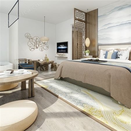 北欧全实木床 主卧现代简约1.8米1.5m双人床 胡桃木轻奢酒店用家具