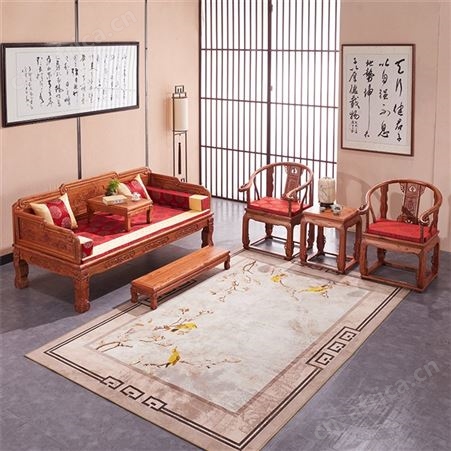 虎大师经典款五件套红木家具 非洲鸡翅木实木家具沙发 中式仿古客厅组合沙发 小户型整装五件成套家具