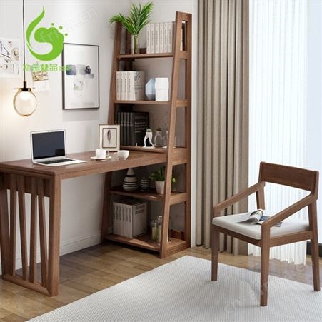 朴舍森林全实木书桌 美式轻奢新中式家具 简约小户型书房家具 电脑桌