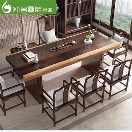 服装店展示桌 北欧原木大班台 复古简约大板 会泡茶商用家用实木桌